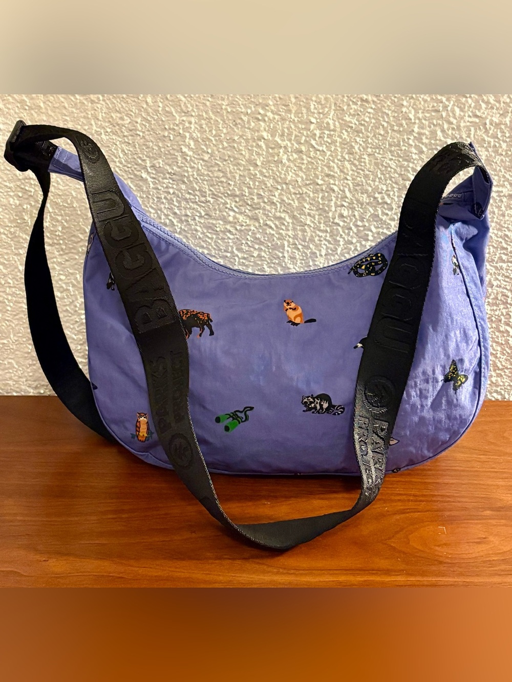 Naturalist Club BAGGU Medium Nylon Crescent Bag - Violet - NWT